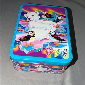 Lisa Frank Tin Box with Polar Bear & Puffins - Bright Blue
